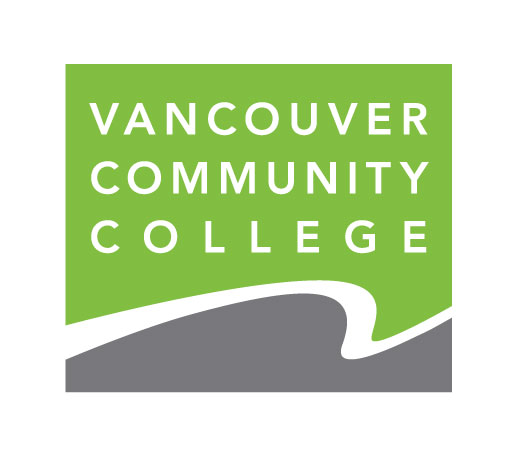 Vancouver Community College logo, with the name of the college written in white over a bright green background.